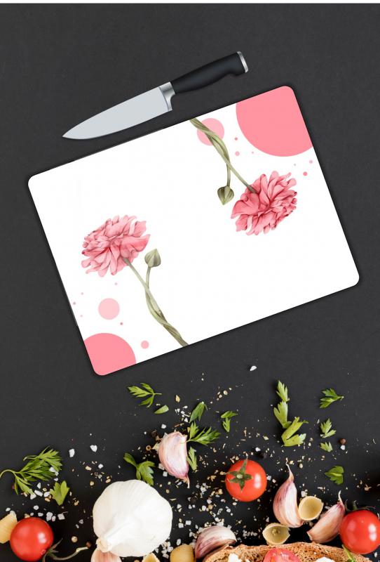 Çiçek Desen Cam Kesme Tablası