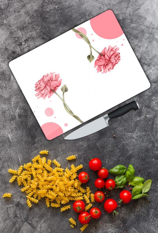 Çiçek Desen Cam Kesme Tablası