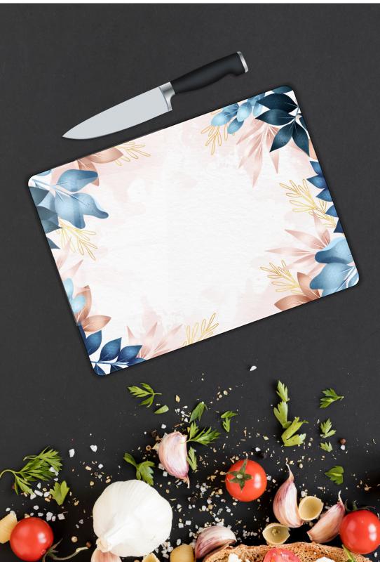 Renkli Desen Cam Kesme Tablası