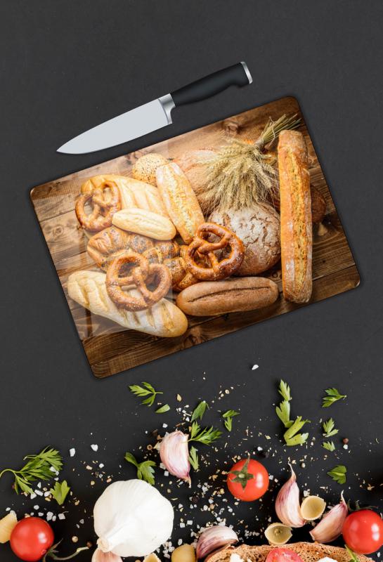 Ekmekler Cam Kesme Tablası