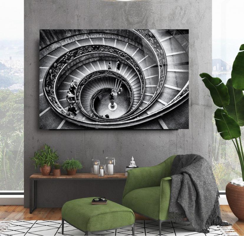 Spiral Merdivenler Cam Tablo