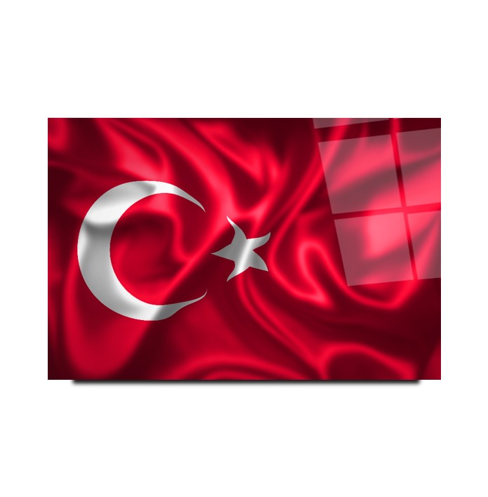 Türk Bayrağı Cam Tablo