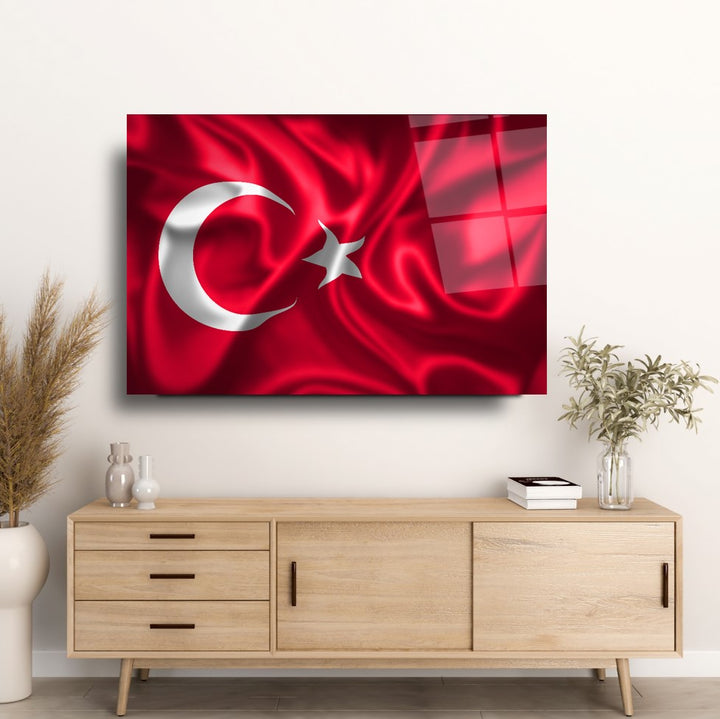 Türk Bayrağı Cam Tablo