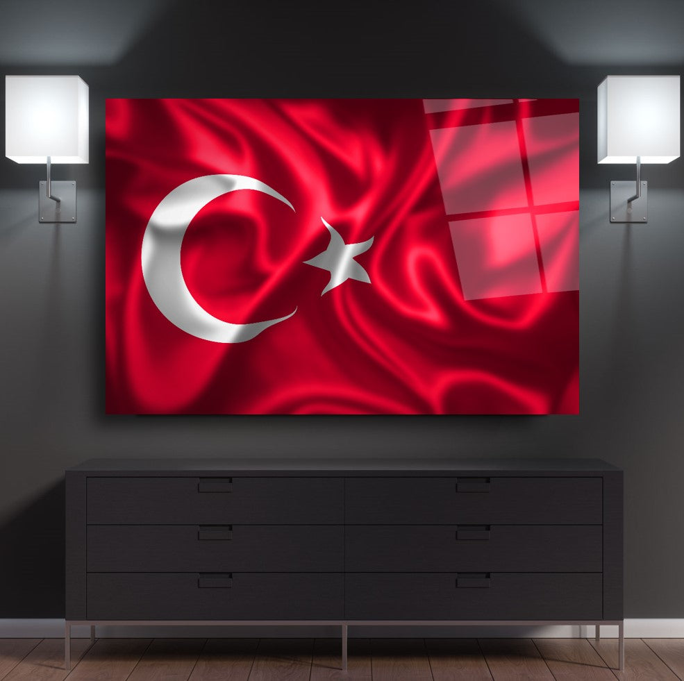 Türk Bayrağı Cam Tablo