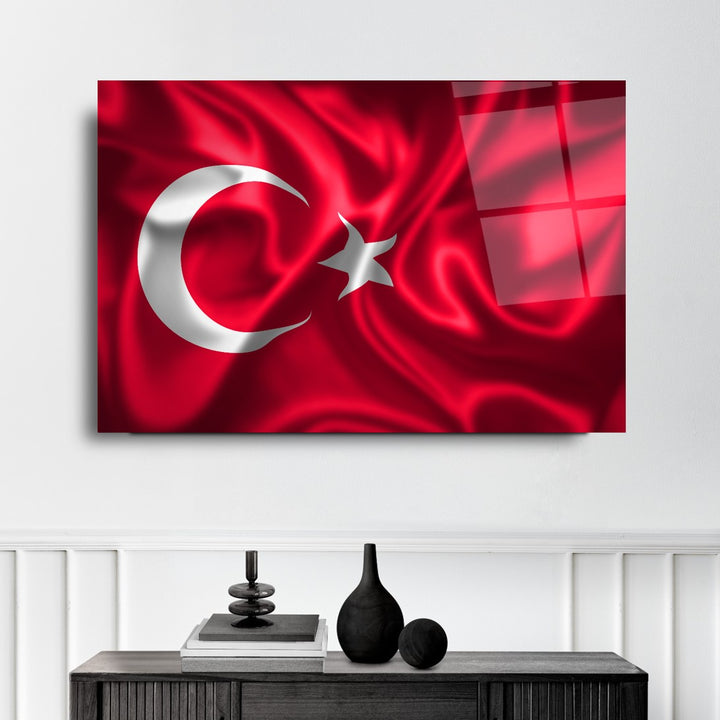 Türk Bayrağı Cam Tablo