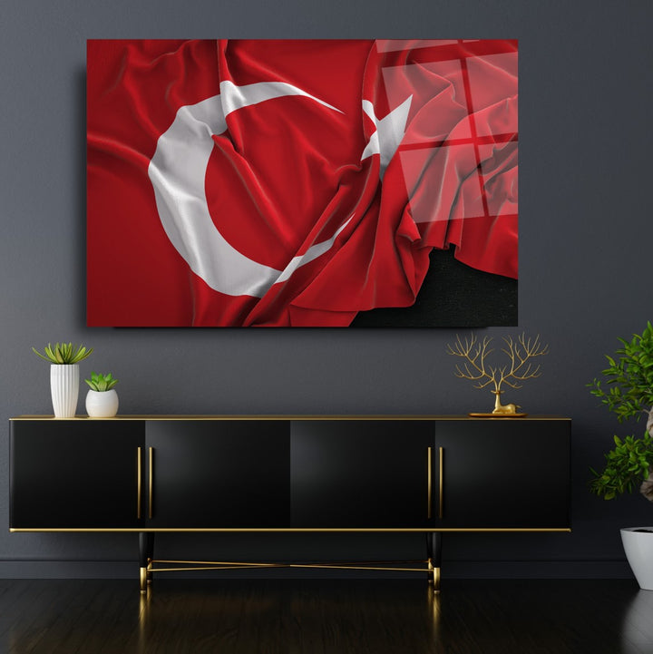 Türk Bayrağı Cam Tablo