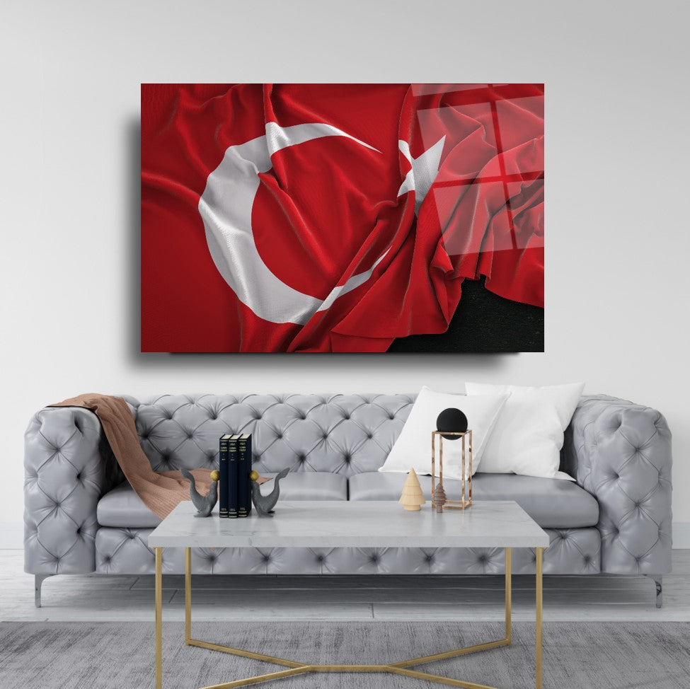 Türk Bayrağı Cam Tablo