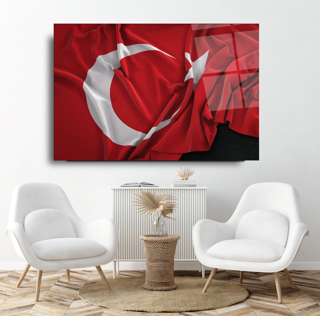 Türk Bayrağı Cam Tablo