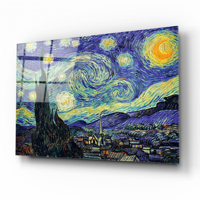 Yıldızlı Gece Cam Tablo