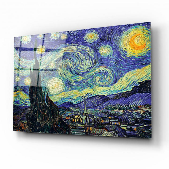 Yıldızlı Gece Cam Tablo