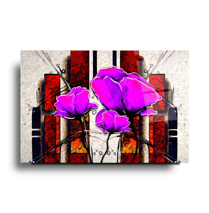 Çiçek Cam Tablo
