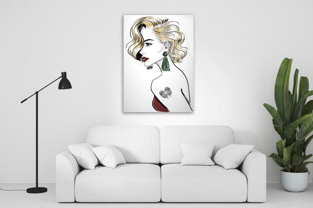 Kadın Figürü Cam Tablo