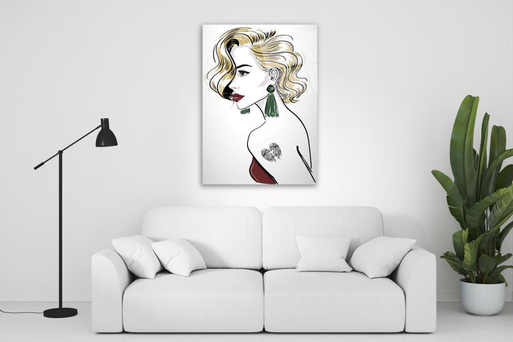 Kadın Figürü Cam Tablo