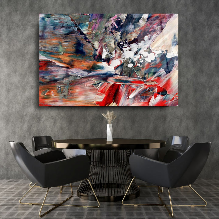 Soyut  Yağlı Boya Cam Tablo