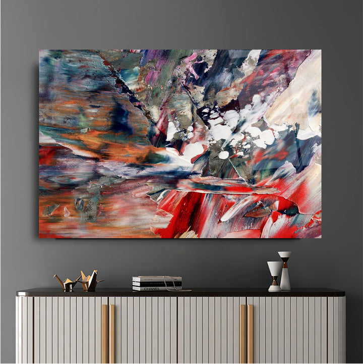 Soyut  Yağlı Boya Cam Tablo