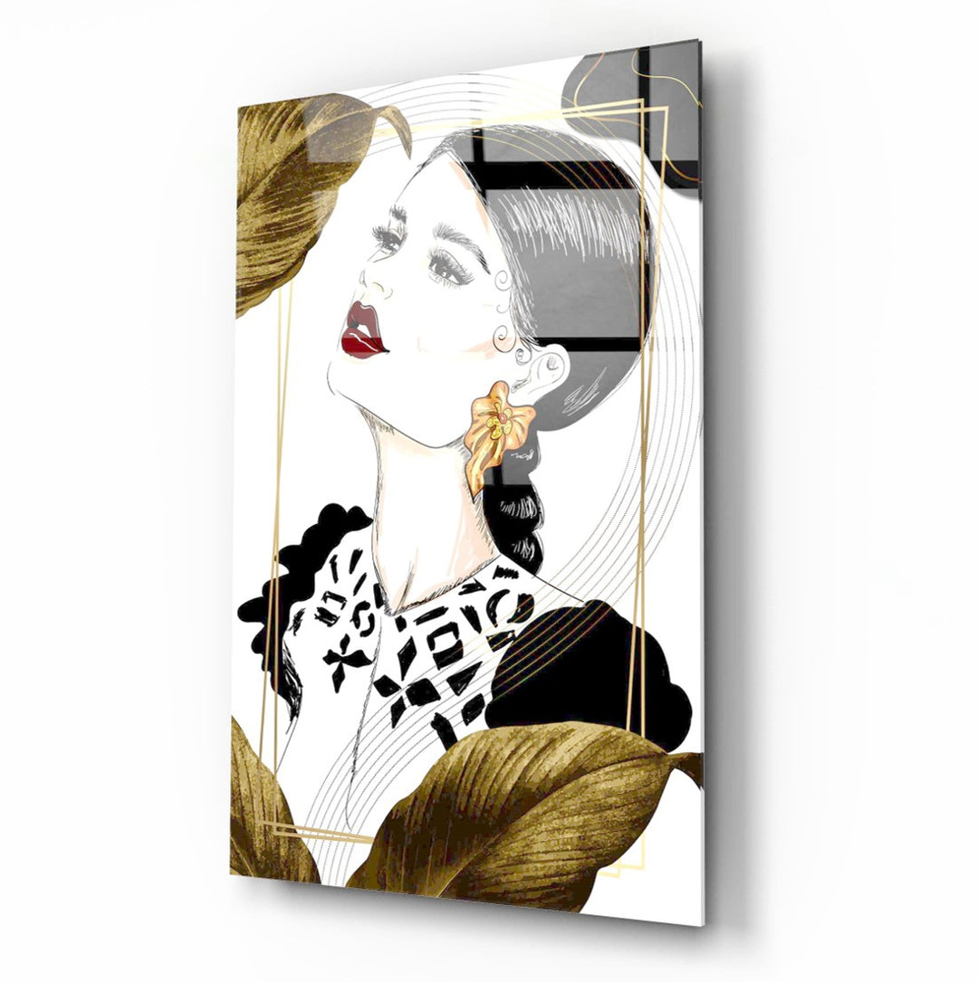 Kadın Silüeti Cam Tablo