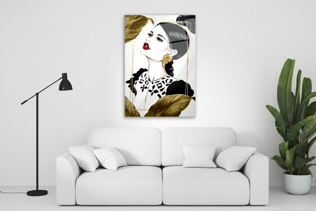 Kadın Silüeti Cam Tablo