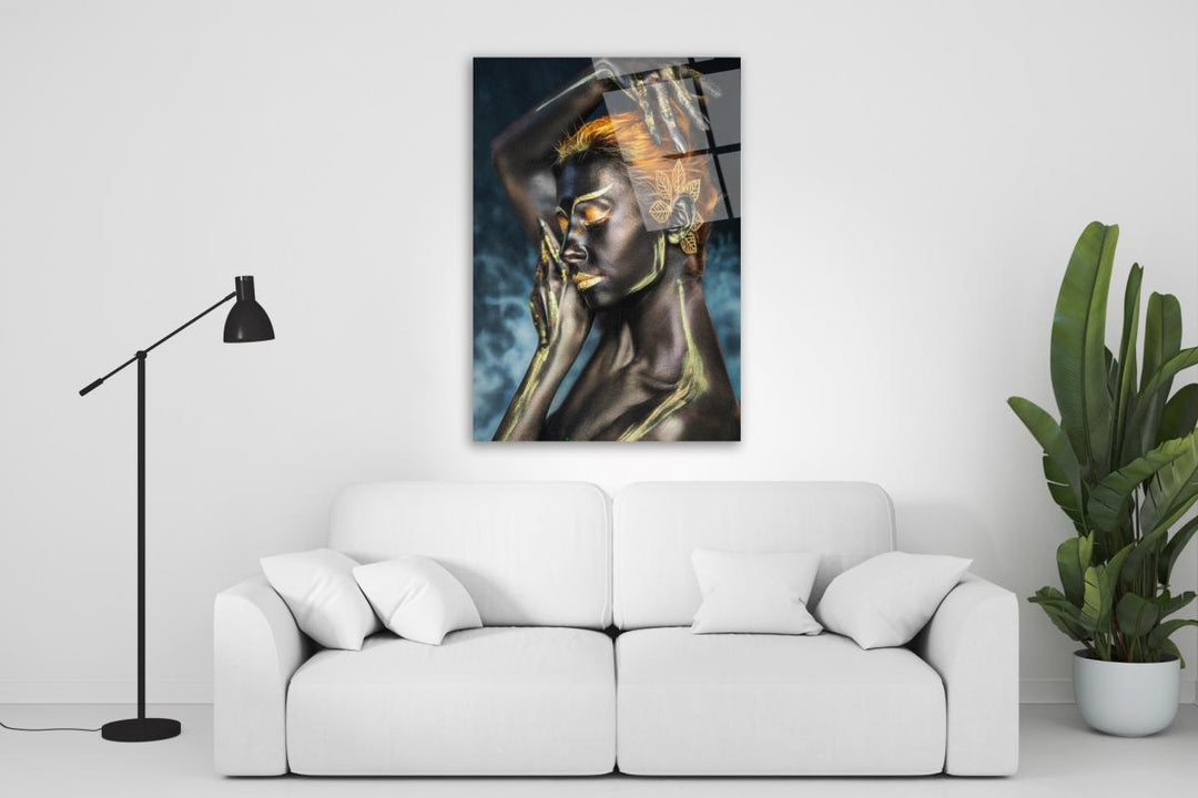 Kadın Silüeti Cam Tablo