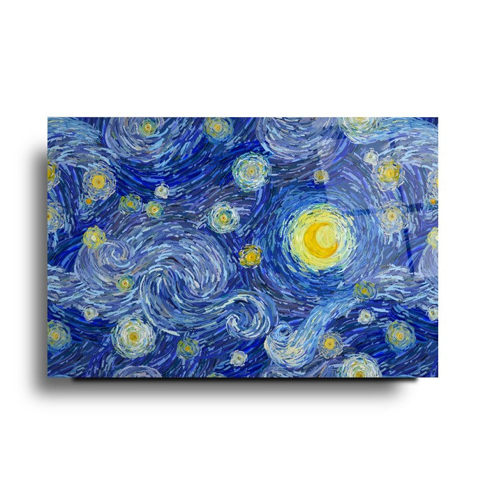 Yıldızlı Gece Cam Tablo