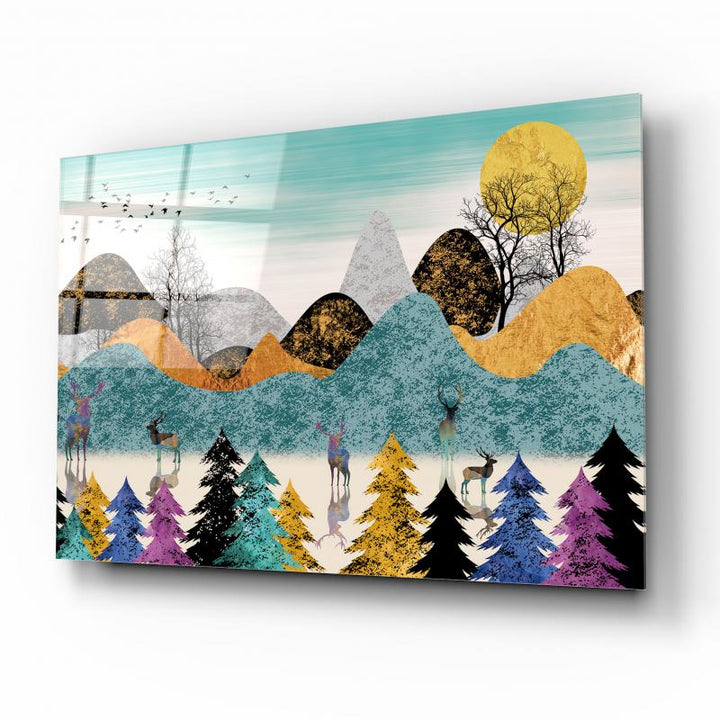 Soyut Manzara Cam Tablo