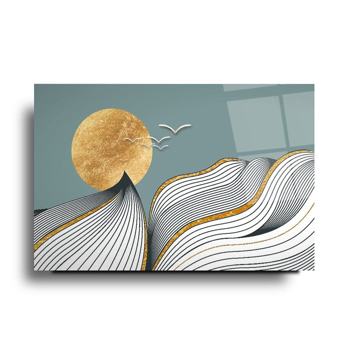 Ay Manzarası Cam Tablo