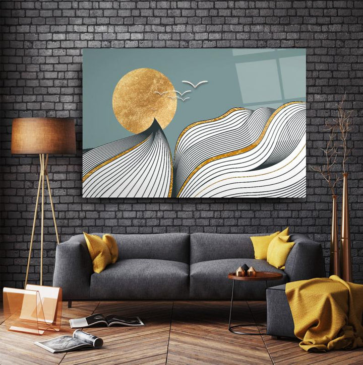 Ay Manzarası Cam Tablo