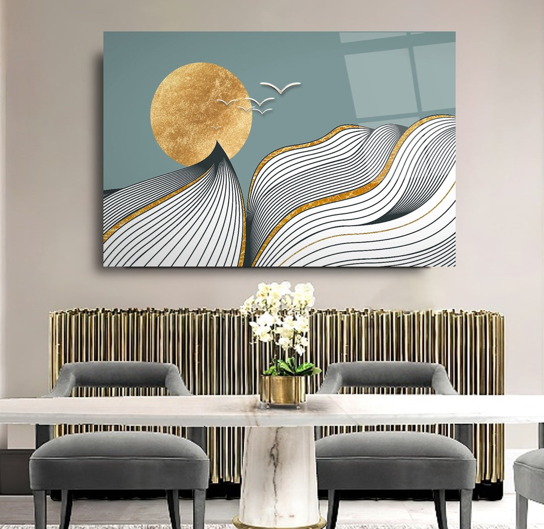 Ay Manzarası Cam Tablo