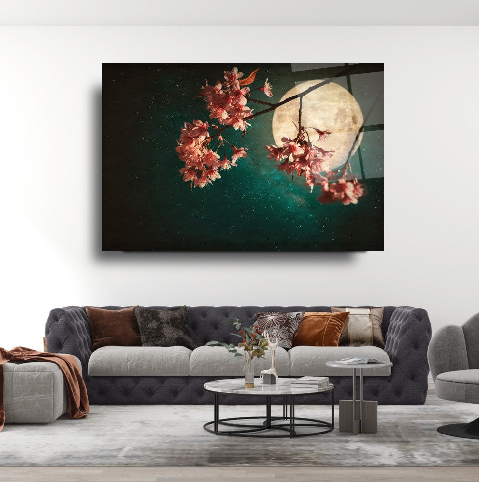 Ay Manzarası  Cam Tablo