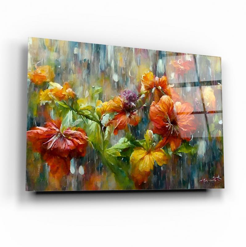 Çiçekler Cam Tablo
