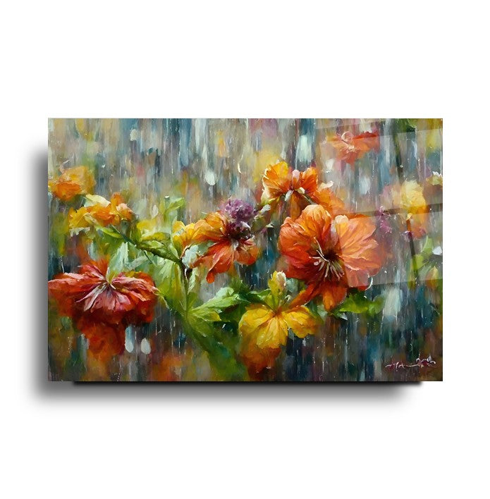 Çiçekler Cam Tablo