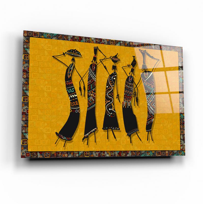 Afrikalı Kadınlar Cam Tablo