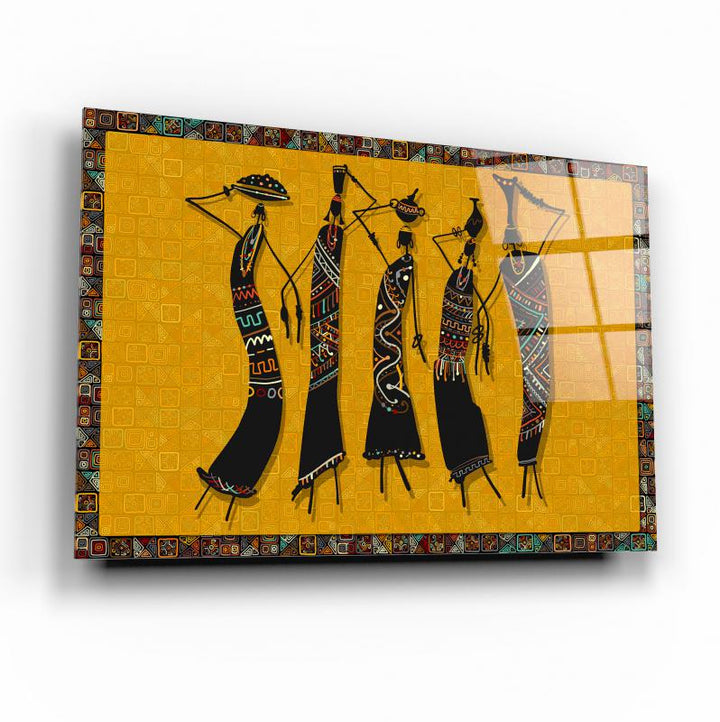 Afrikalı Kadınlar Cam Tablo