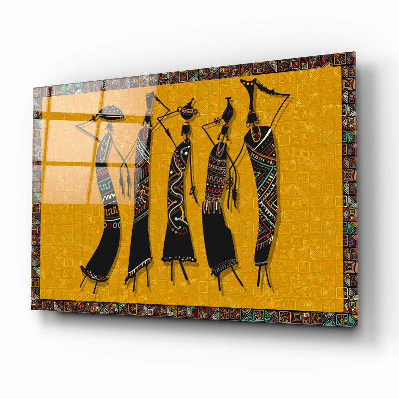 Afrikalı Kadınlar Cam Tablo