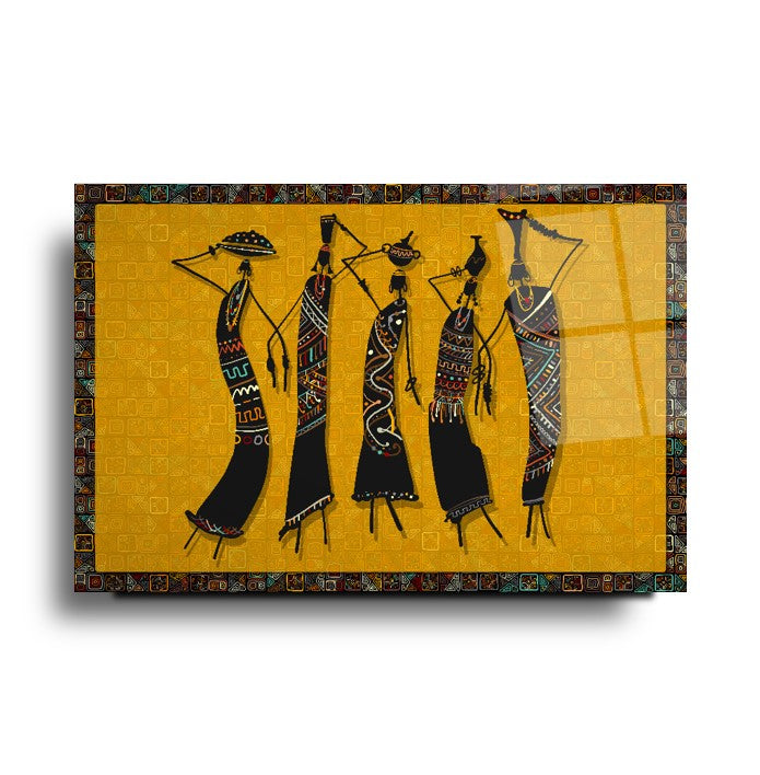 Afrikalı Kadınlar Cam Tablo