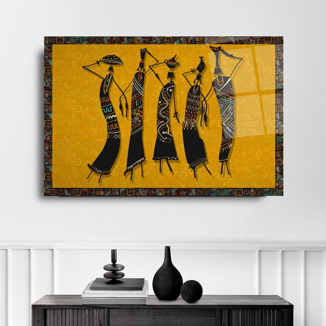 Afrikalı Kadınlar Cam Tablo