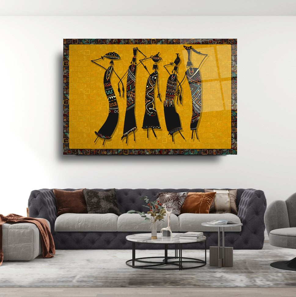 Afrikalı Kadınlar Cam Tablo