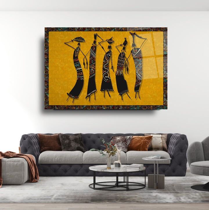 Afrikalı Kadınlar Cam Tablo
