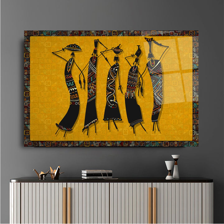 Afrikalı Kadınlar Cam Tablo