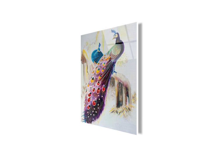 Tavus Kuşu Cam Tablo