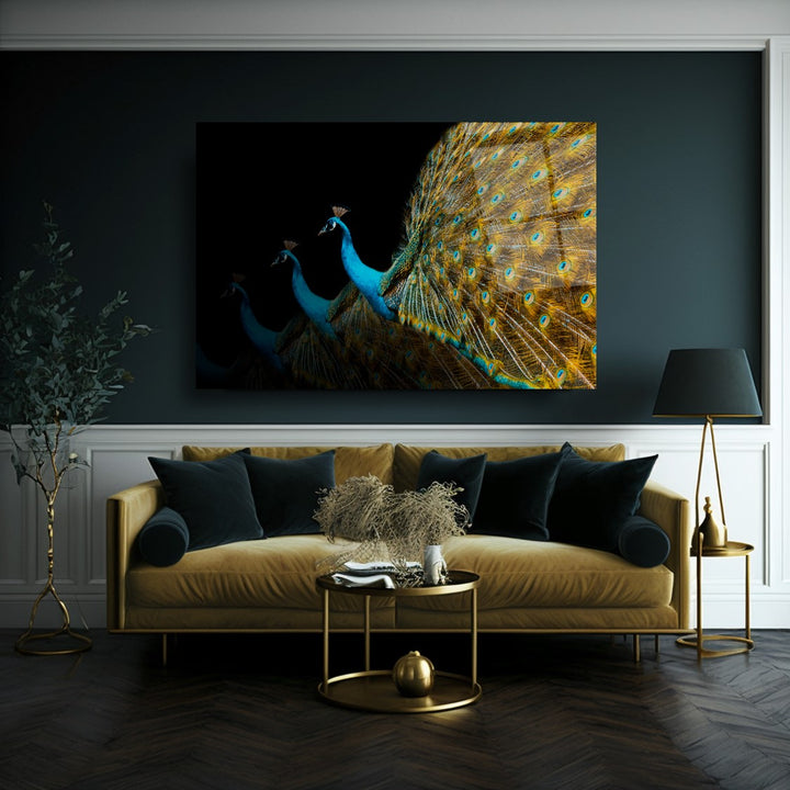 Tavus Kuşu Cam Tablo