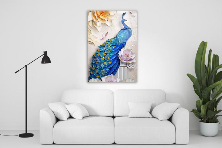 Tavus Kuşu Cam Tablo