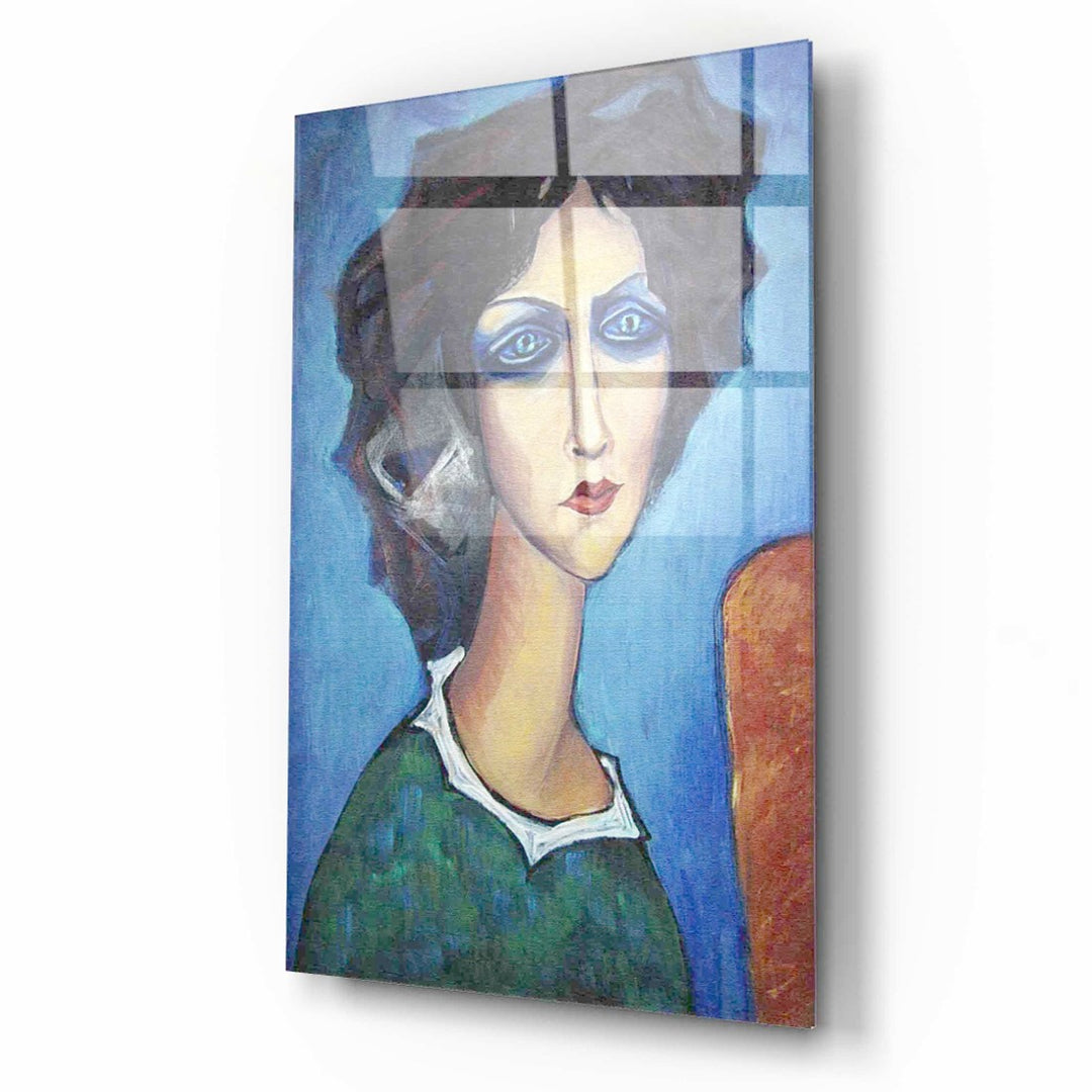 Kadın Portre Cam Tablo
