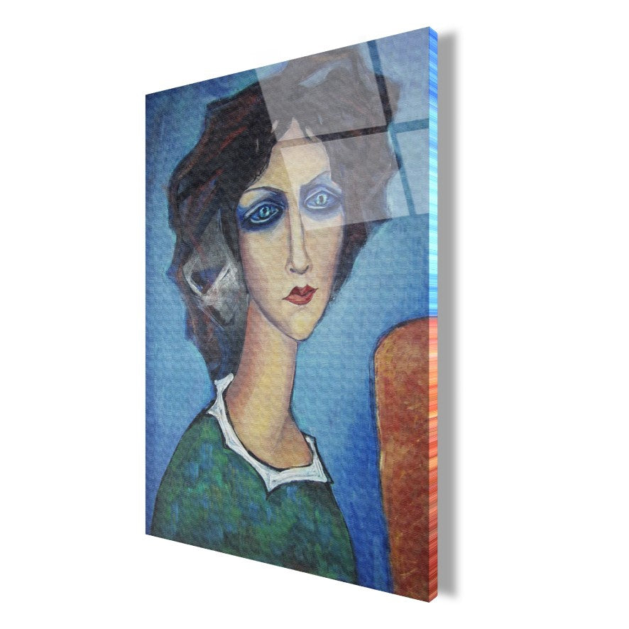 Kadın Portre Cam Tablo