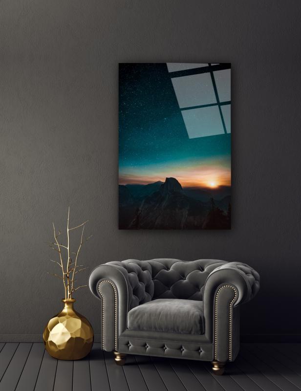 Gökyüzü ve Güneş Cam Tablo