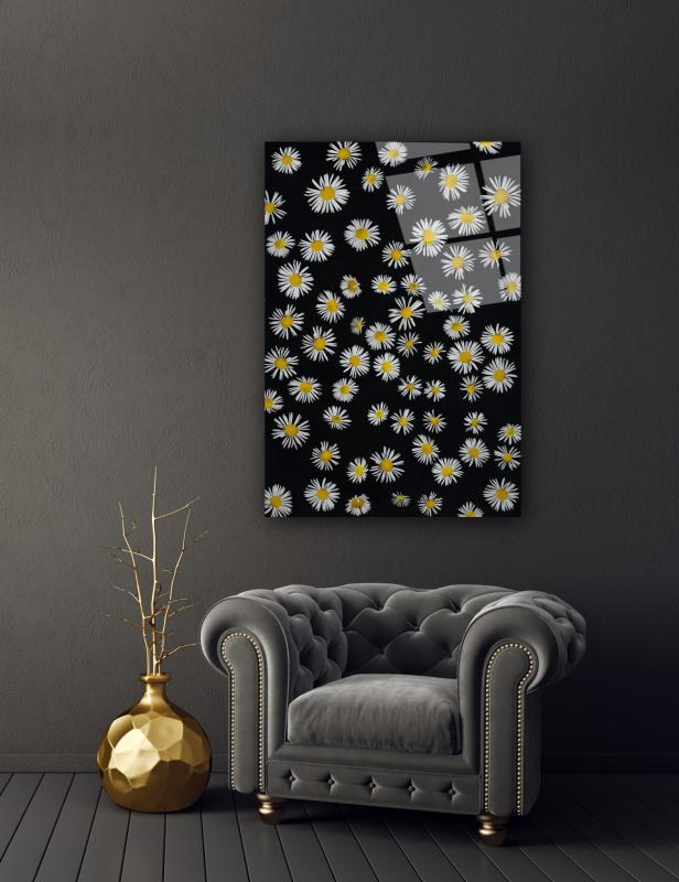 Papatyalar Cam Tablo