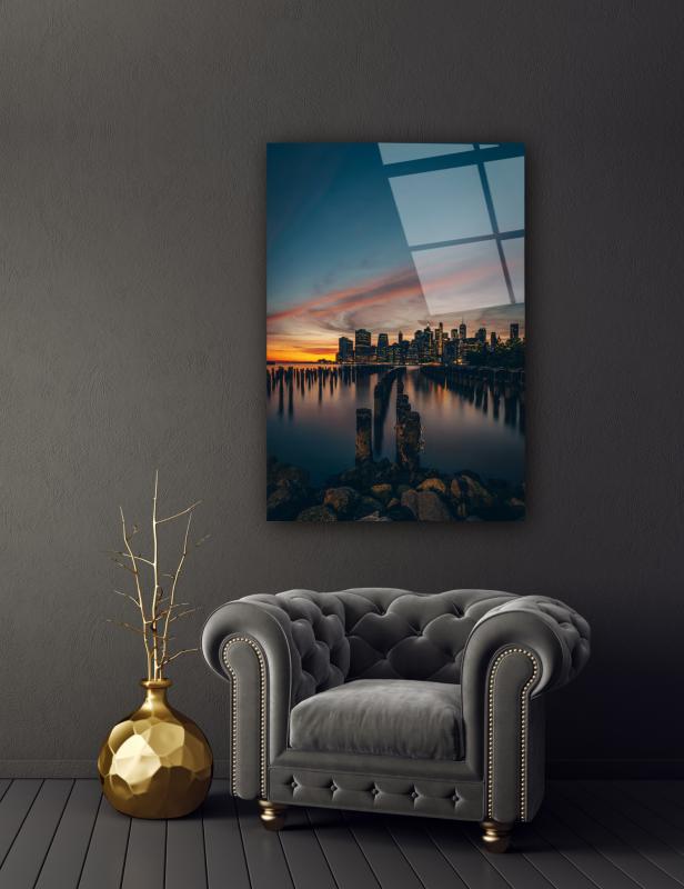 Şehir Manzarası Cam Tablo
