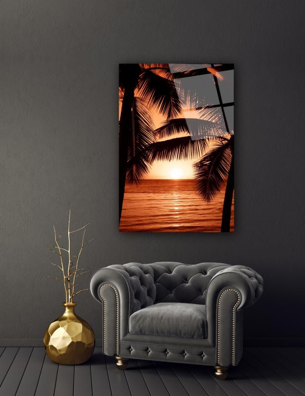 Tropikal Manzara Cam Tablo