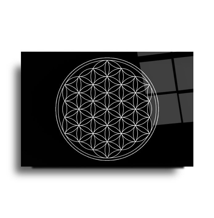 Yaşam Çiçeği Cam Tablo