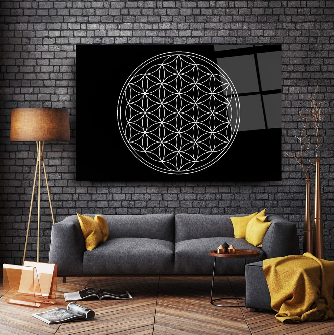 Yaşam Çiçeği Cam Tablo