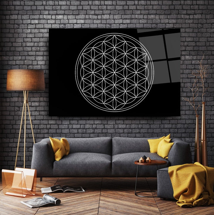 Yaşam Çiçeği Cam Tablo